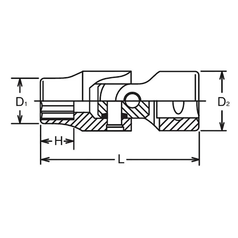 1/2 Sq. Dr. Universal Socket 9/16 12 point Length 66mm - Image 2
