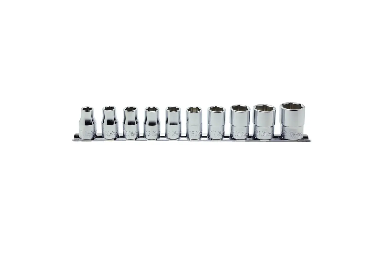 10 Piece 1/2 Sq. Dr. 6 point, Metric, Chrome Socket Set