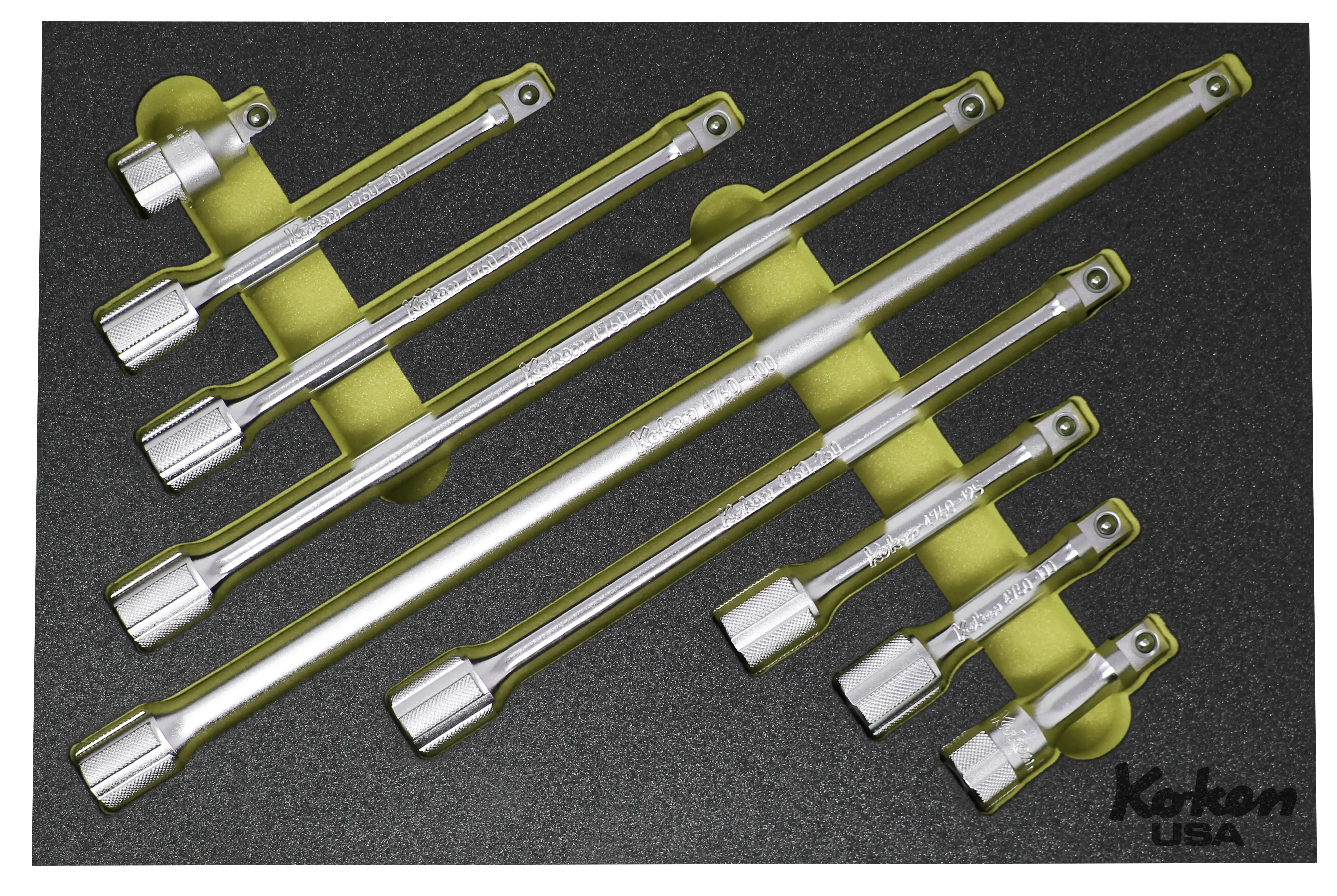 1/2" Sq Dr. Extension Bar Set in Foam - 9 Pieces - Image 3