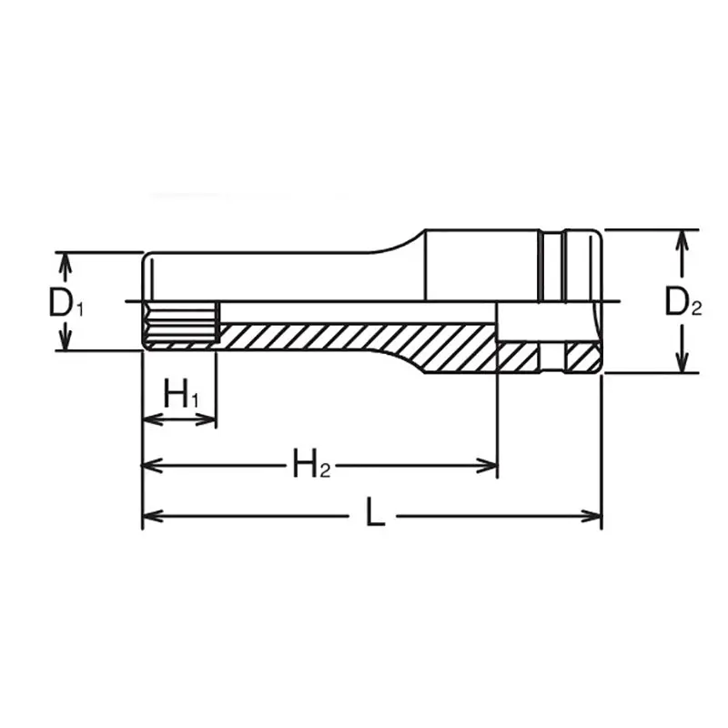 1/2 Sq. Dr. Socket 12mm 12 point Length 77mm - Image 2