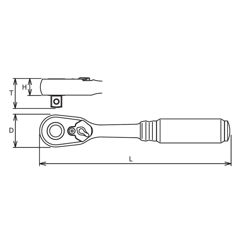 1/2 Sq. Dr. Ratchet Handle 72 teeth Length 253mm Quick Release Z-series - Image 2