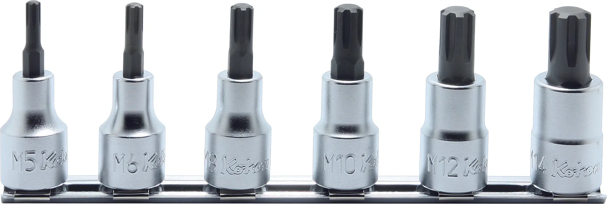 6 Piece 1/2 Sq. Dr. Ribe-CV Bit Socket Set M5-M16