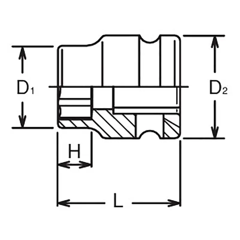 1/2 Sq. Dr. Thin Wall 6-Point Impact Metric Socket 16mm - Image 2