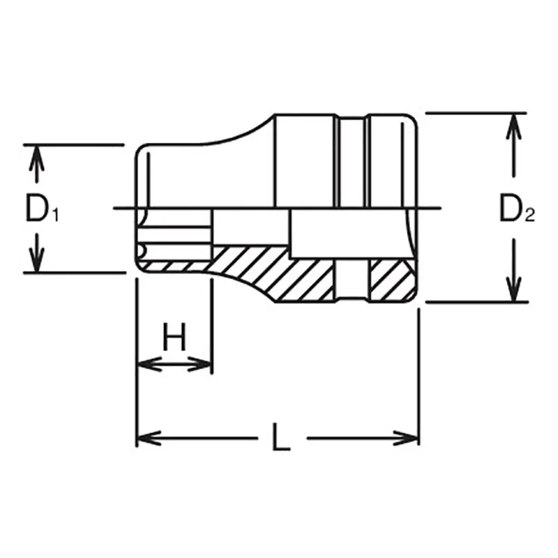 1/2 Sq. Dr. Socket 10mm Surface Length 37mm - Image 2