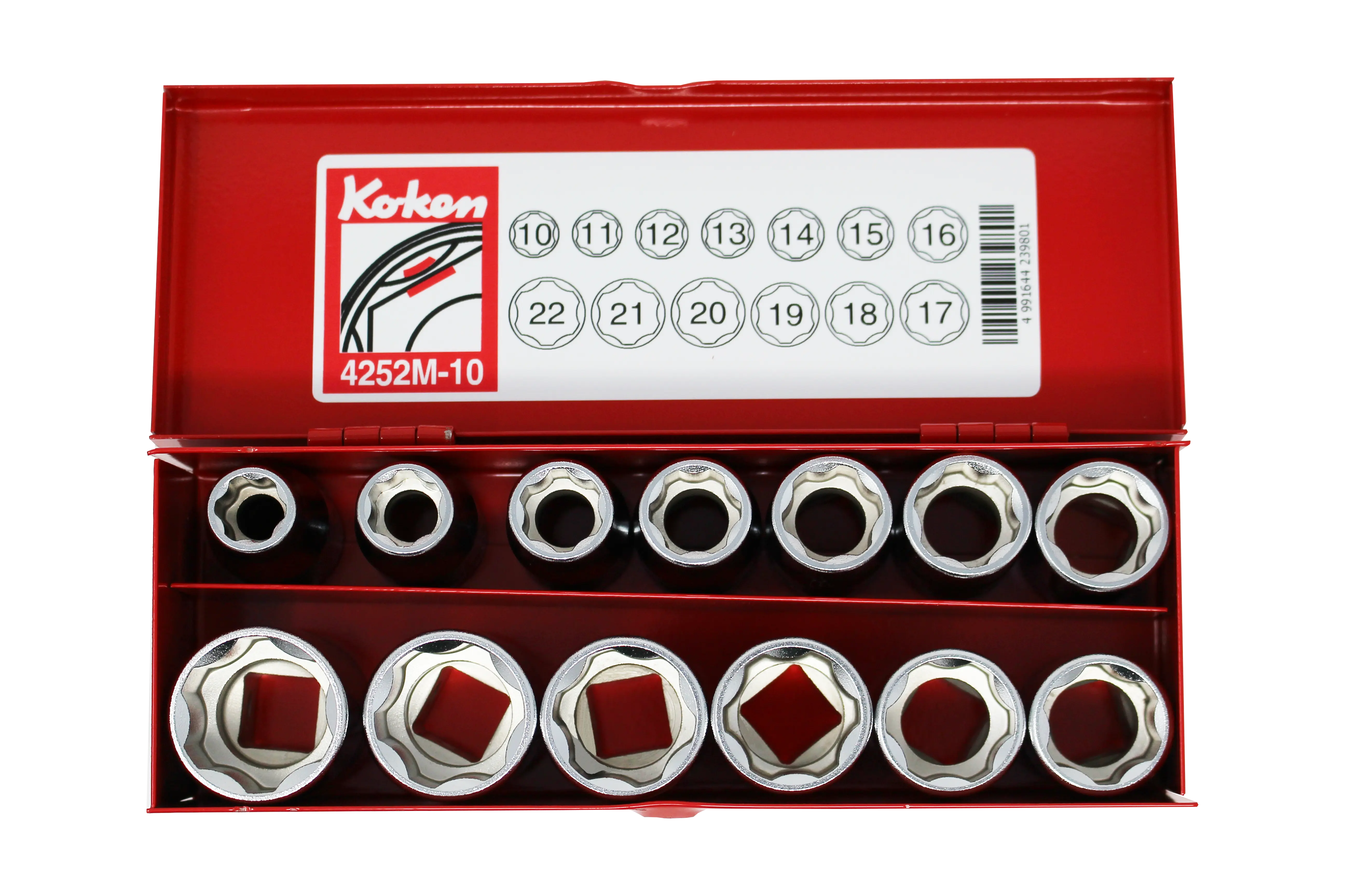 1/2 Sq. Dr. 13 Piece Surface Drive 6-Point Metric Socket set 10-22mm