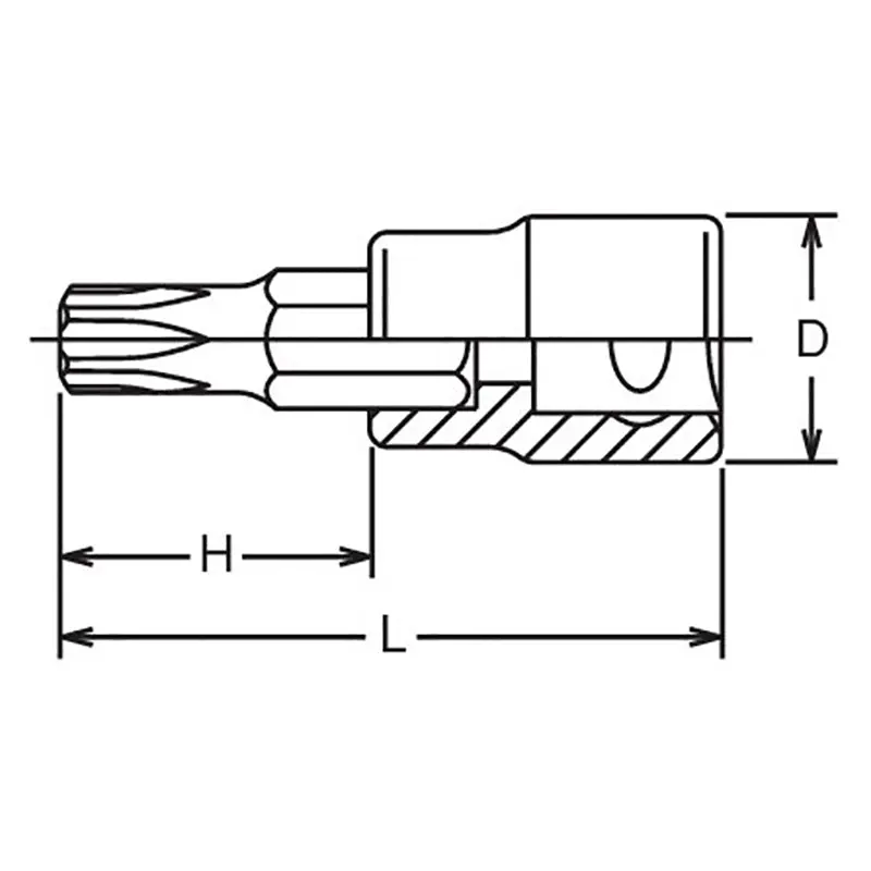 1/2 Sq. Dr. Bit Socket TORX® T80 Length 60mm - Image 2