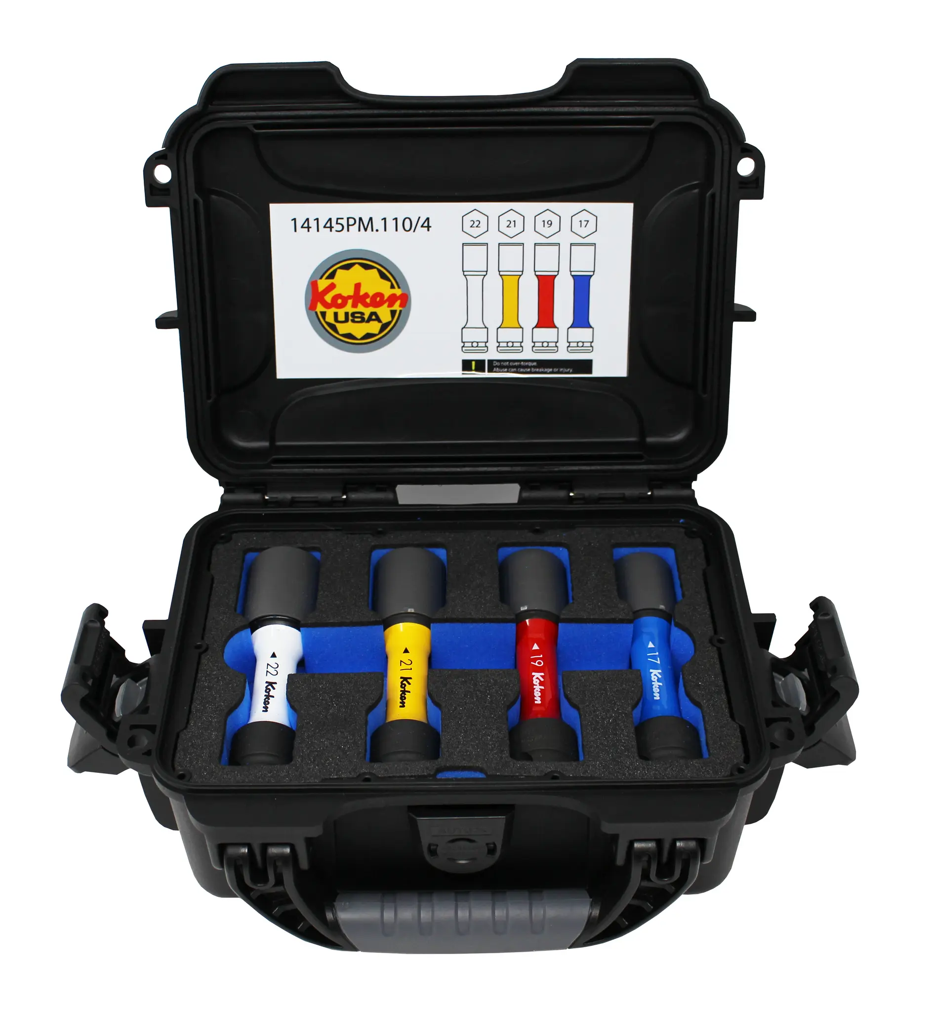 1/2" Sq.Dr Wheel Nut Socket Set In Hard Case, 4 Piece