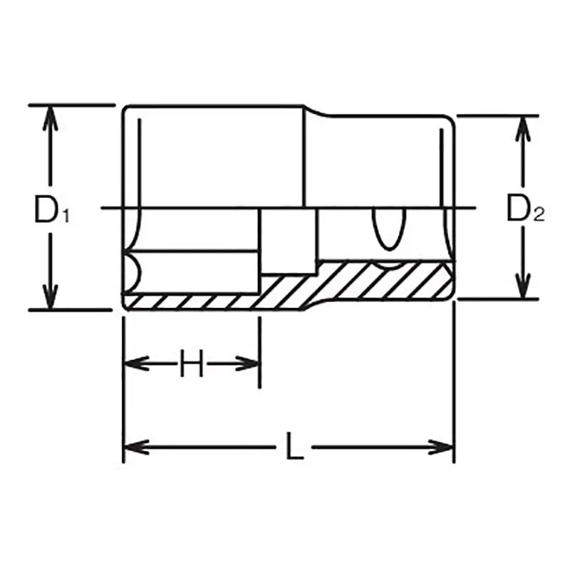 1/2 Sq. Dr. Socket Whitworth 11/16 6 point Length 46mm - Image 2