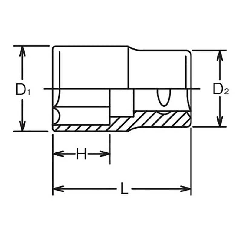 1/2 Sq. Dr. Socket Whitworth 3/4 6 point Length 47mm - Image 2
