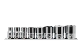8 Piece 1/2 Sq. Dr. Whitworth, 6 Point, SAE, Chrome Socket Set