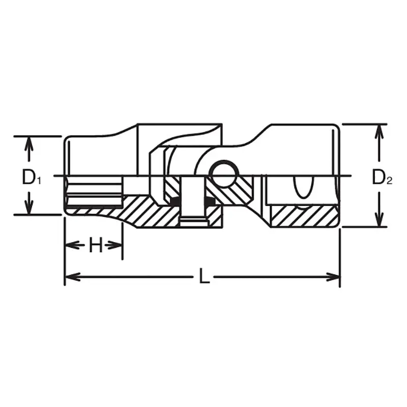 1/2 Sq. Dr. Universal Socket  21mm 12 point Length 72mm - Image 2