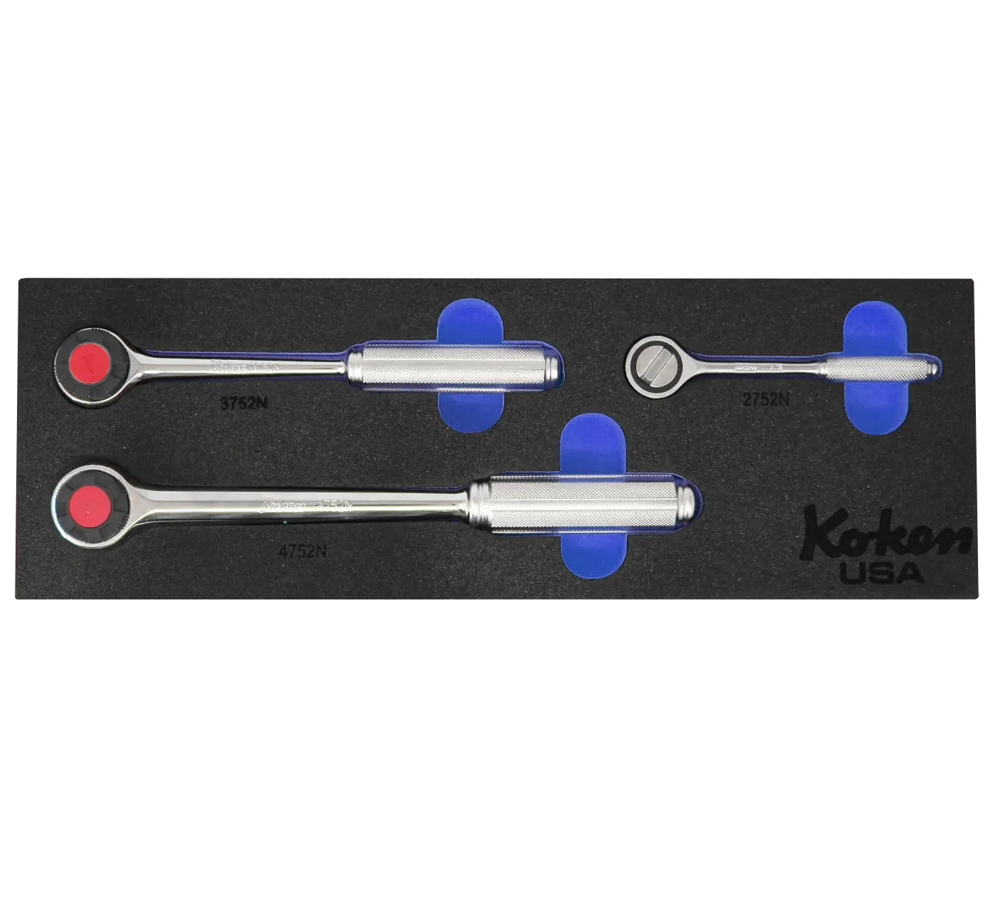 1/4", 3/8", 1/2" Sq. Dr.  Ratchet Set in Foam - 3 Pieces - Image 3