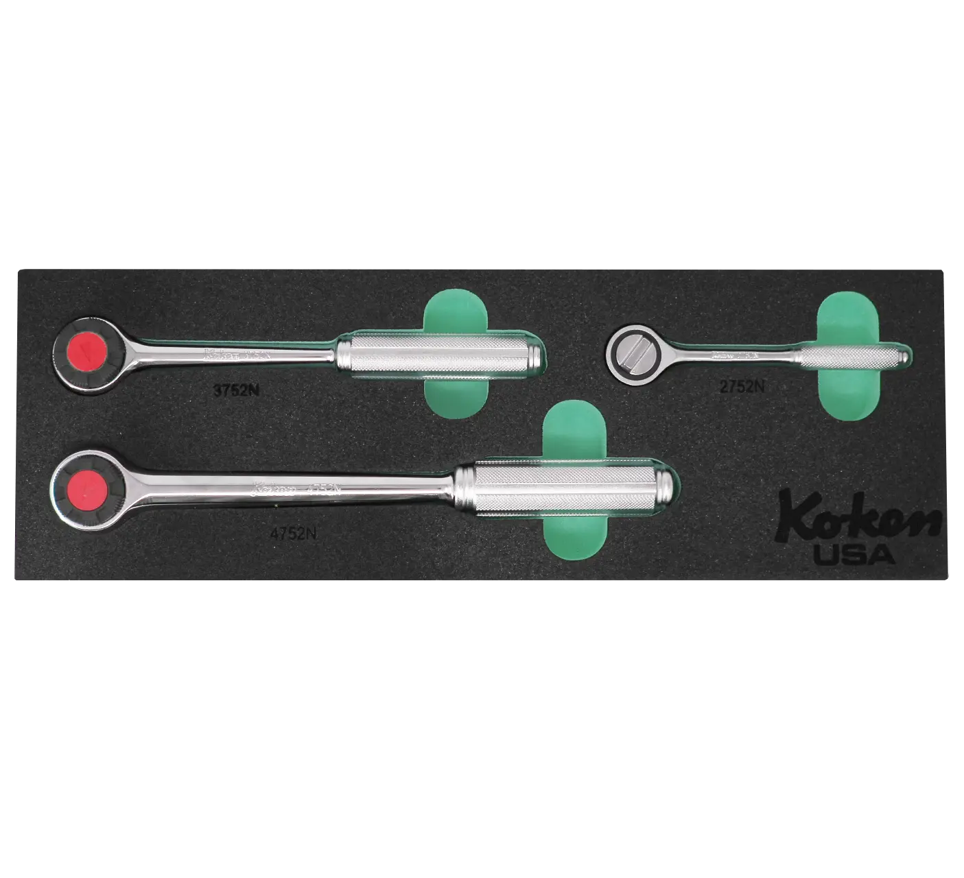 1/4", 3/8", 1/2" Sq. Dr.  Ratchet Set in Foam - 3 Pieces - Image 4