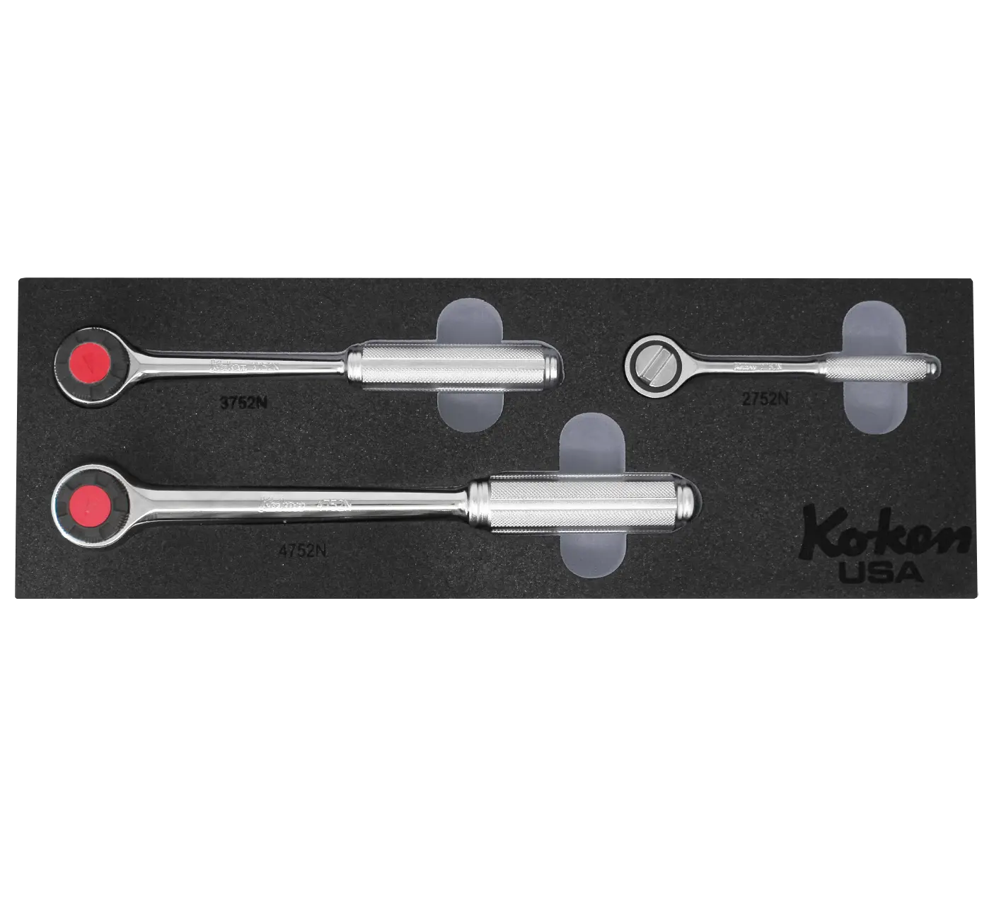 1/4", 3/8", 1/2" Sq. Dr.  Ratchet Set in Foam - 3 Pieces - Image 5