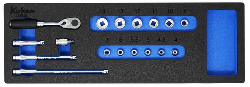 Z-Series 1/4" Sq. Dr. Socket and Accessories Set Metric in Foam - 17 Pieces - Image 2