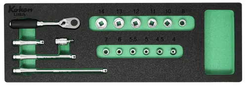 Z-Series 1/4" Sq. Dr. Socket and Accessories Set Metric in Foam - 17 Pieces - Image 3