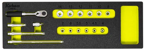 Z-Series 1/4" Sq. Dr. Socket and Accessories Set Metric in Foam - 17 Pieces - Image 4