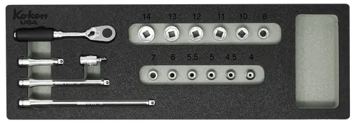 Z-Series 1/4" Sq. Dr. Socket and Accessories Set Metric in Foam - 17 Pieces - Image 5