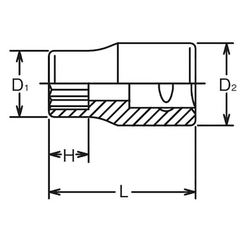 1/4 Sq. Dr. Socket 1/2 12 point 22mm Aerospace - Image 2