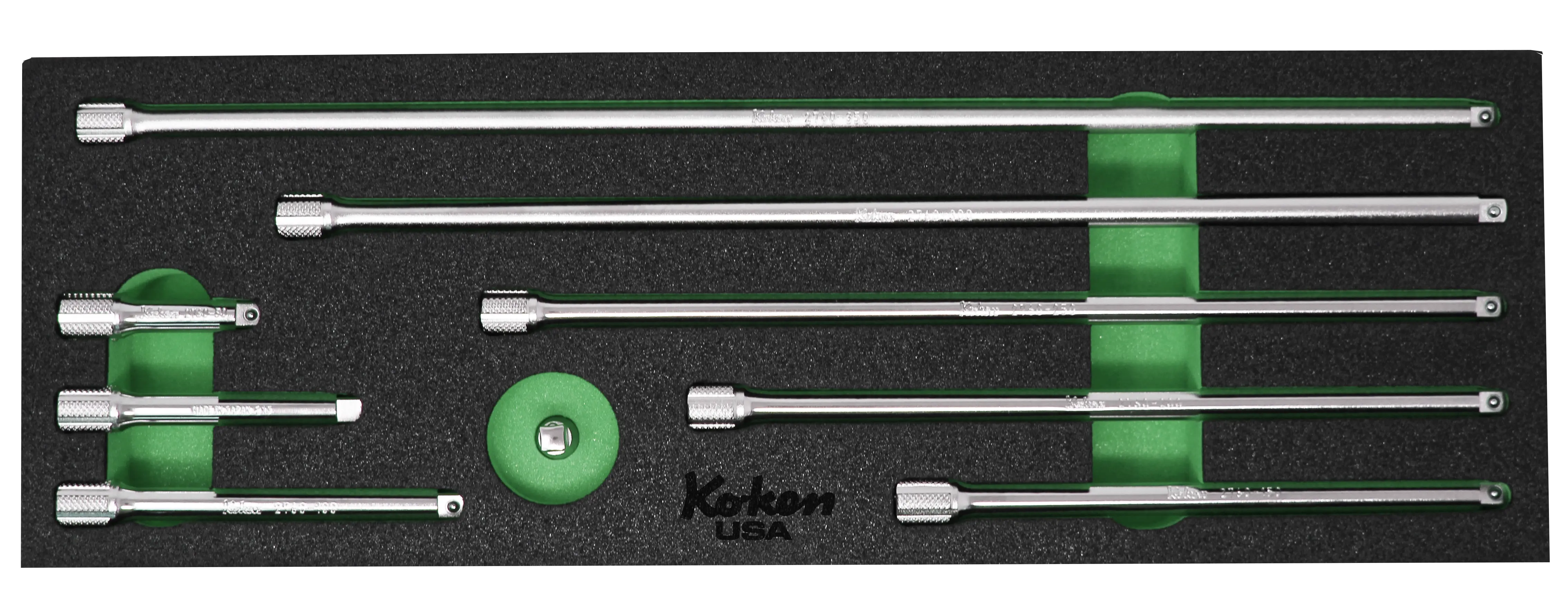 1/4" Sq Dr. Extension Bar Set in Foam - 9 Pieces - Image 3
