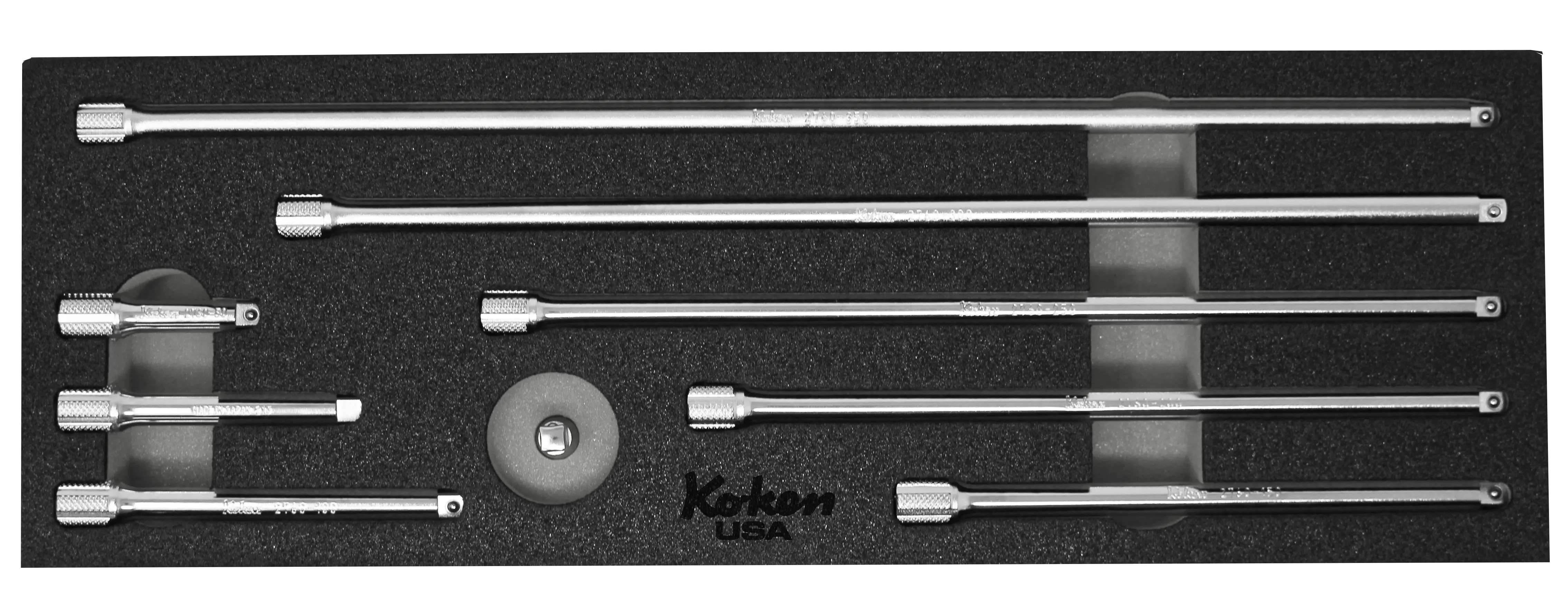 1/4" Sq Dr. Extension Bar Set in Foam - 9 Pieces - Image 5