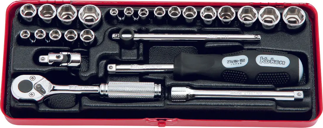 1/4 Sq. Dr. 6 point Socket set 6 point 25 pieces