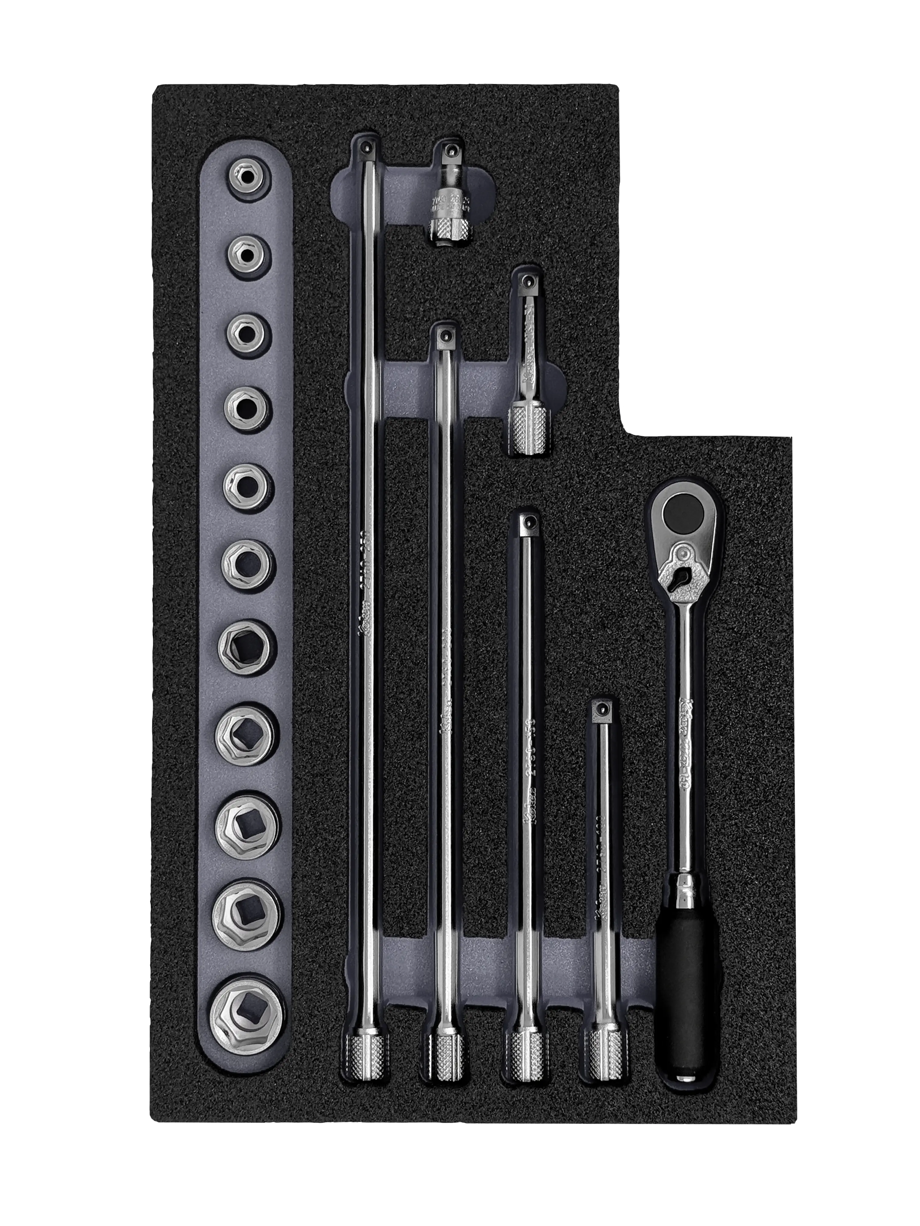 1/4" Sq. Dr. Nut Grip Socket Set in Foam - KO-1052 - Image 2