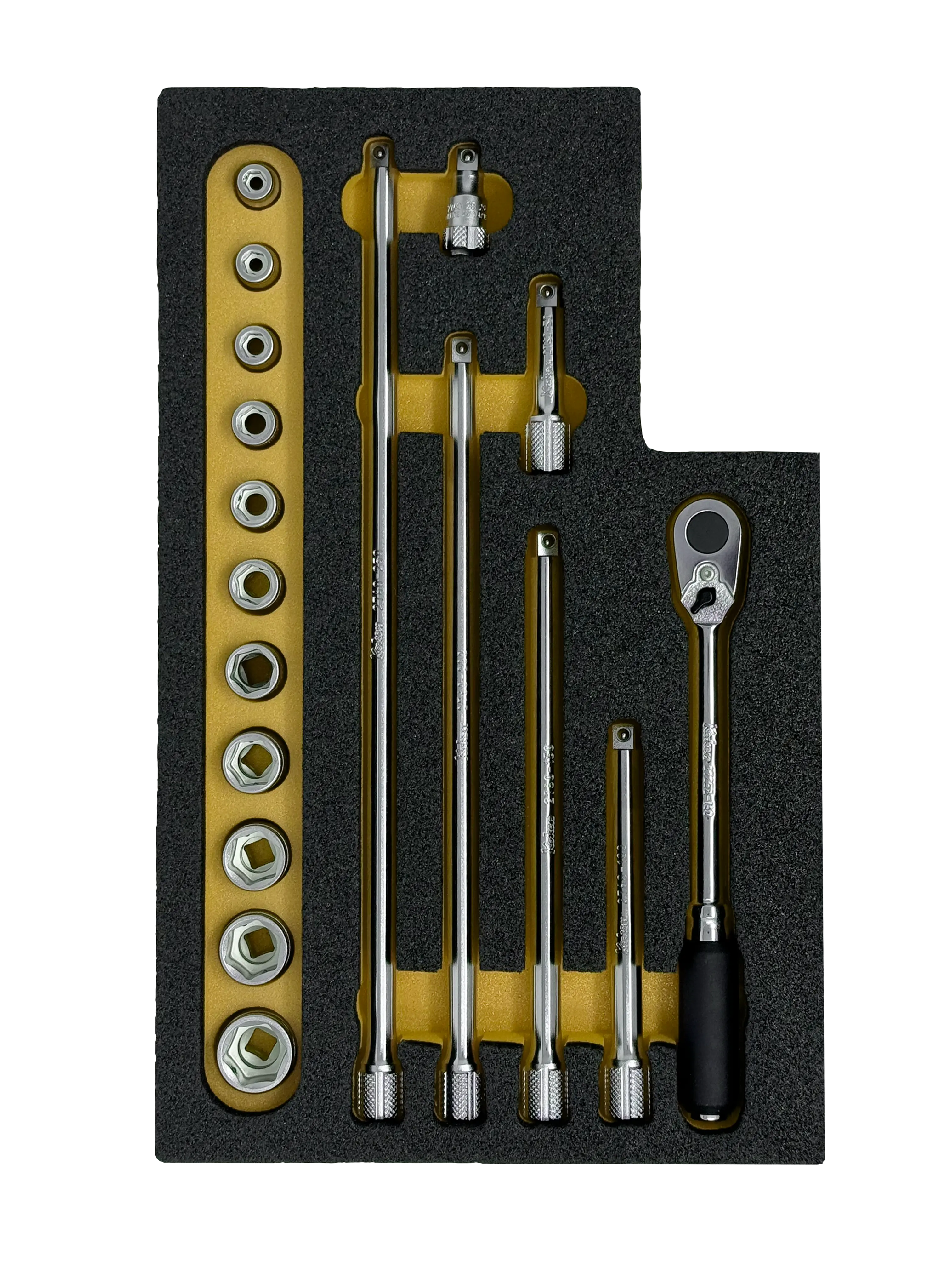 1/4" Sq. Dr. Nut Grip Socket Set in Foam - KO-1052 - Image 4