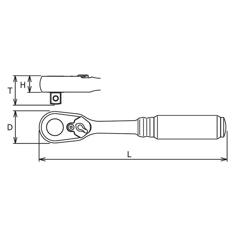 1/4" Sq.Dr. Ratchet Handle 72 teeth Length 160mm  Z-series - Image 2