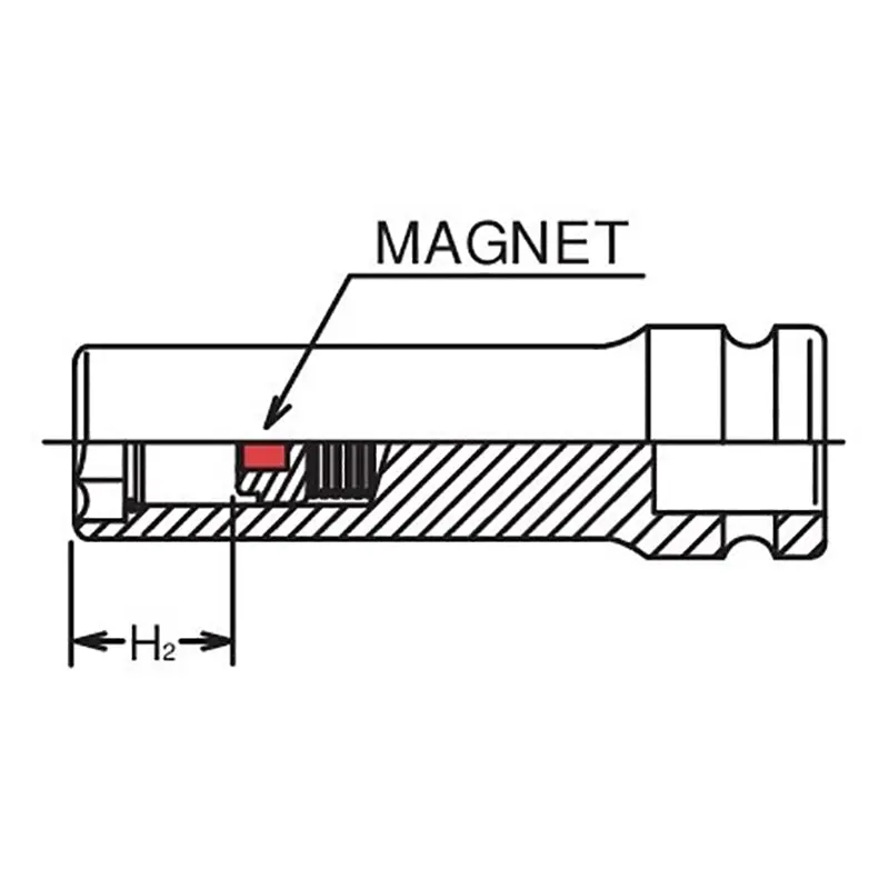 1/4 Sq. Dr. Socket 7mm 6 point Length 48mm Slide Magnet - Image 3