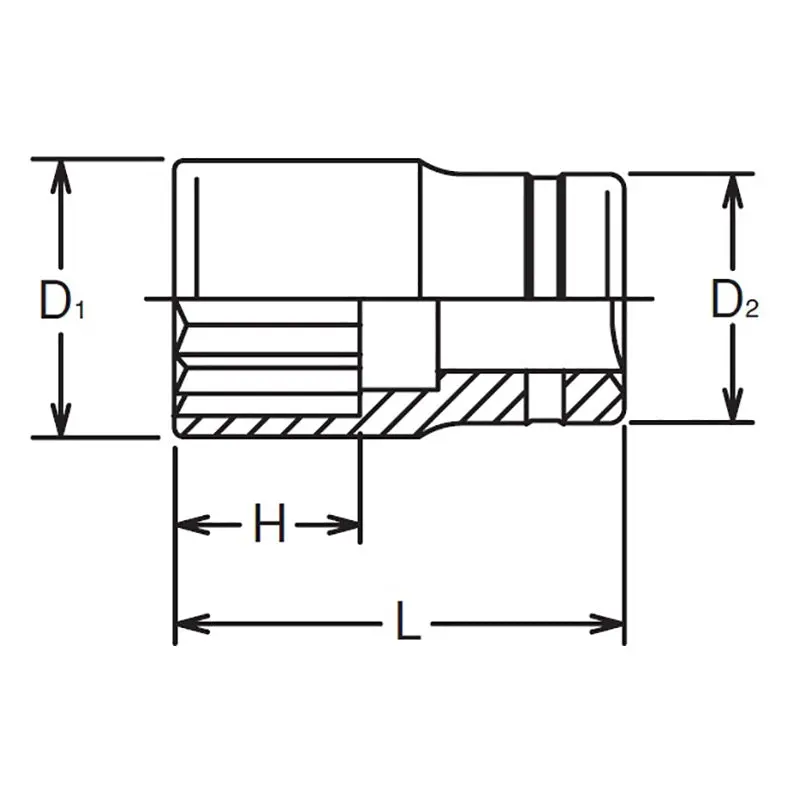 3/8 Sq. Dr. Socket 12mm 12 point Length 26mm - Image 2