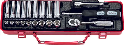 1/4 Sq. Dr. 21 Piece Metric 6-Point Socket Set 5.5-13mm