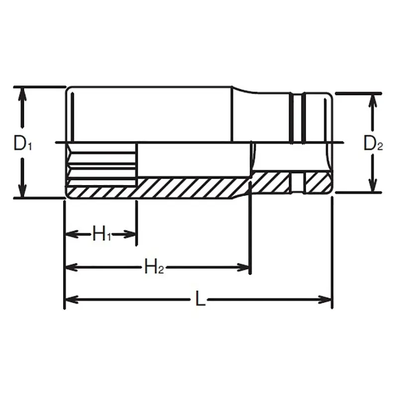 3/8 Sq. Dr. Socket 14mm 12 point Length 55mm - Image 2