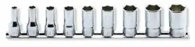 9 Piece 3/8 Sq. Dr. Semi-Deep, SAE, 12 Point, Chrome Socket Set