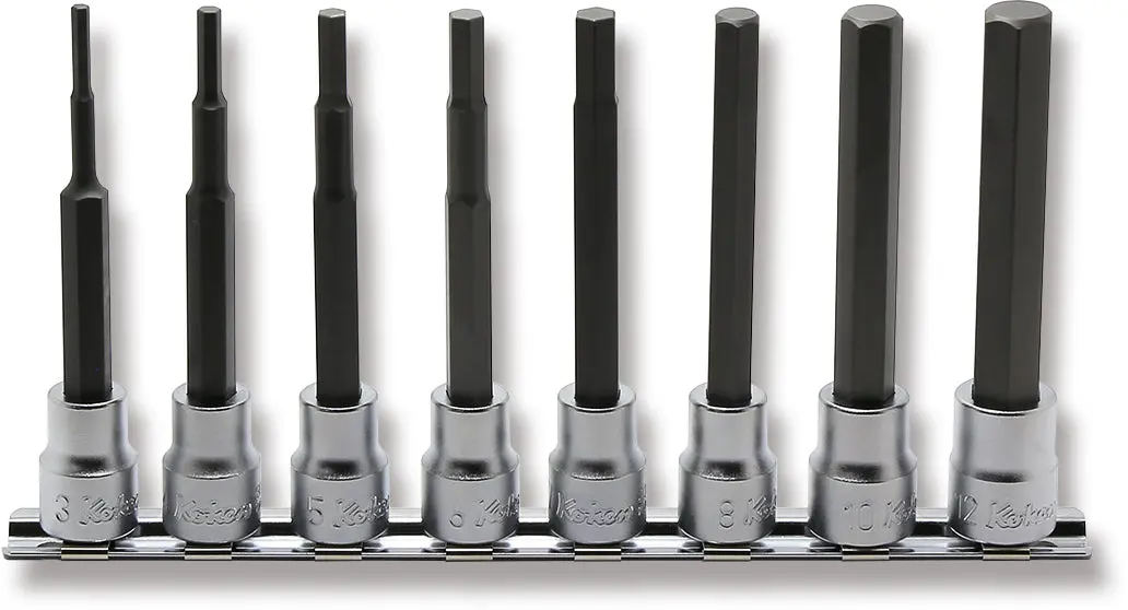 8 Piece 3/8 Sq. Dr. 100mm Hex Bit Socket set 3-12mm