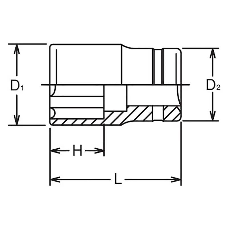 3/8 Sq. Dr. Socket 10mm Surface Length 26mm - Image 2