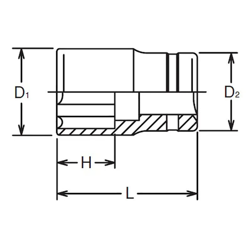 3/8 Sq. Dr. Socket 17mm Surface Length 29mm - Image 2