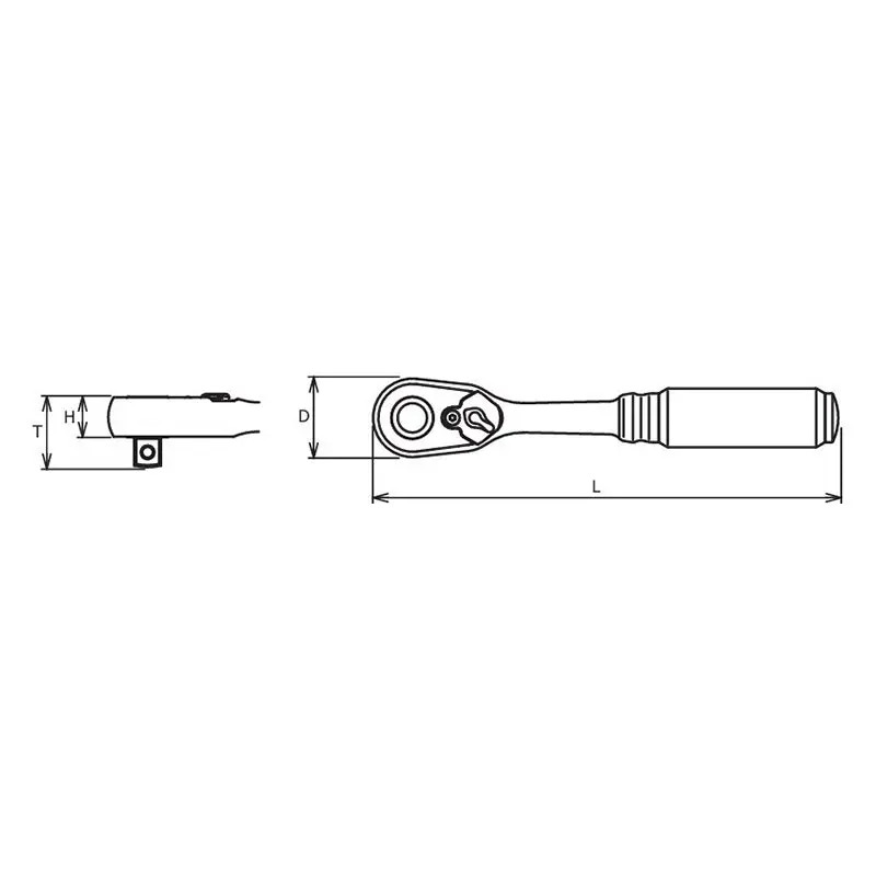 1/4" Body 3/8" Sq. Dr. Ratchet 72 teeth Length 114mm Quick Release Z-series - Image 2