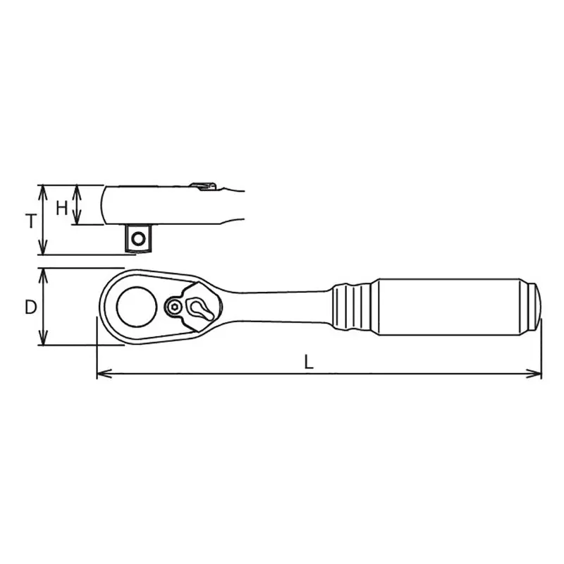 1/4" Body 3/8" Sq. Dr. Ratchet 72 teeth Length 114mm Z-series - Image 2