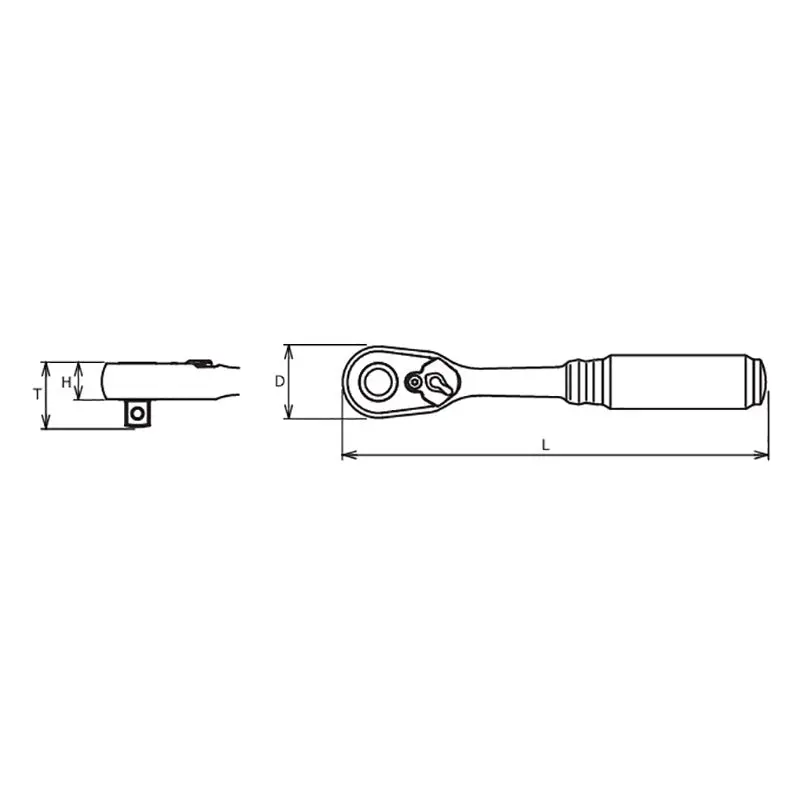 1/4" Body 3/8" Sq. Dr. Ratchet Handle 72 teeth Length 160mm Quick Release Z-series - Image 2