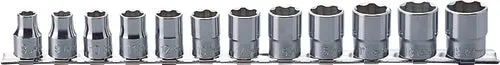 12 Piece 3/8 Sq. Dr. Surface Drive, 6 Point, Chrome, Metric Socket Set