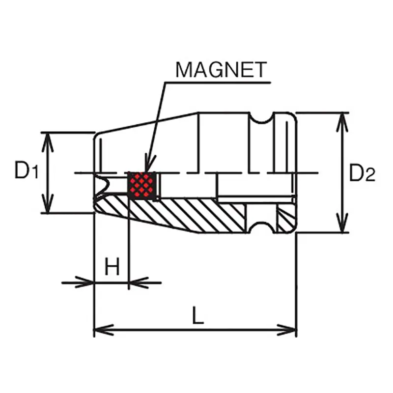 3/8 Sq. Dr. Impact TORX® E10 Socket w/ Magnet - Length 32mm - Image 2