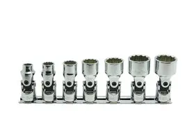 3/8 Sq. Dr. Universal Socket set Whitworth 1/8-1/2 12 point 200mm 7 pieces