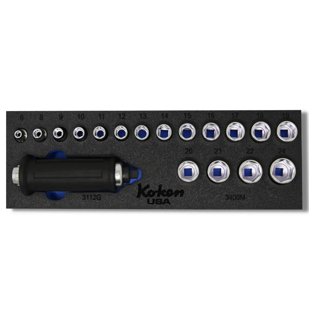 3/8" Sq. Dr. Attack Driver and  Socket Set Metric  in Foam - 18 Pieces - Image 3