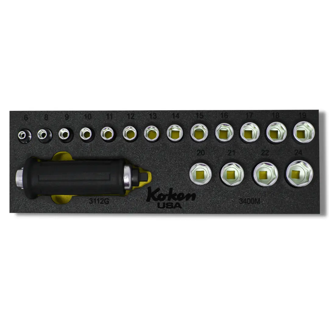 3/8" Sq. Dr. Attack Driver and  Socket Set Metric  in Foam - 18 Pieces - Image 5