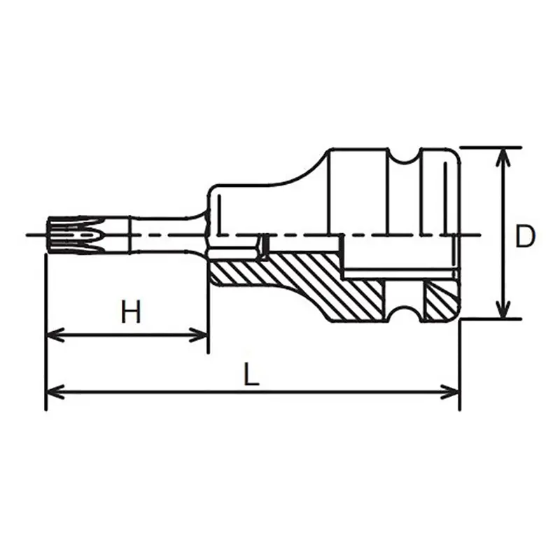 3/8 Sq. Dr. TORX® T30 Bit Socket - Length 90mm - Image 2