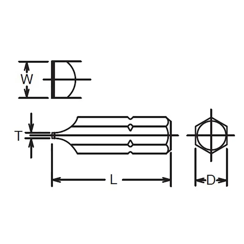 1/4 Hex Dr. Bit Slotted 0.5 X 3 Length 39mm - Image 2