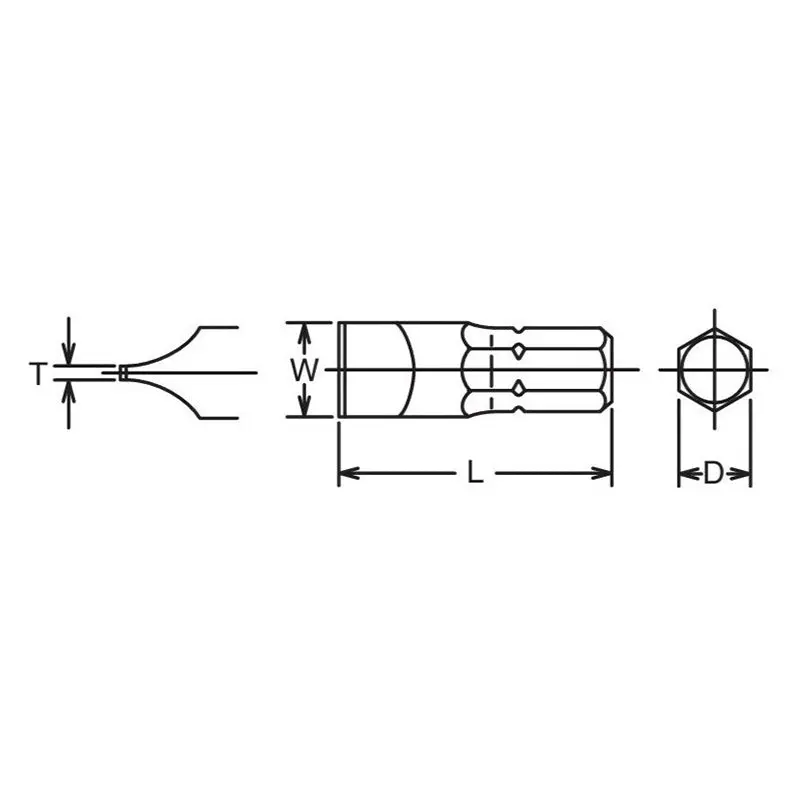 5/16 Hex Dr. Bit Slotted 1.0 x 6 Length 32mm - Image 2