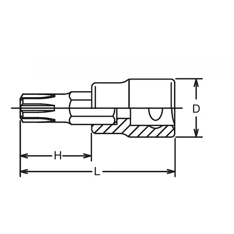 1/2 Sq. Dr. Bit Socket Ribe-CV M9 Length 100mm - Image 2