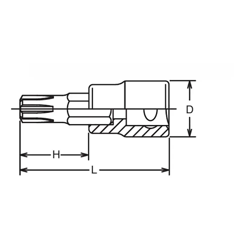 1/2 Sq. Dr. Bit Socket Ribe-CV M14  Length 140mm - Image 2